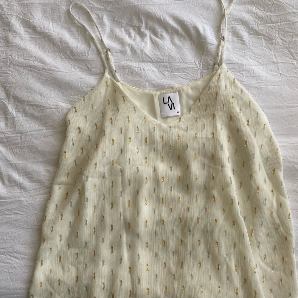 White camisole with gold detail